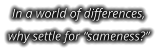 In a world of differences, why settle for “sameness?”